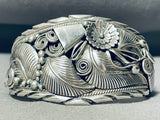 Leaf Garden On The Wrist Vintage Native American Navajo Sterling Silver Bracelet Cuff-Nativo Arts