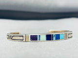 Sweet Vintage Native American Navajo Sugulite Lapis Turquoise Sterling Silver Bracelet-Nativo Arts