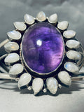 One Of The Coolest Vintage Native American Navajo Amethyst Sterling Silver Bracelet-Nativo Arts