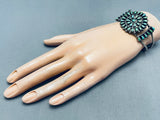 One Of The Best Vintage Native American Zuni Green Turquoise Sterling Silver Bracelet-Nativo Arts
