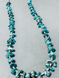 Native American Sensational Vintage Santo Domingo Old Kingman Turquoise Sterling Silver Necklace-Nativo Arts