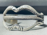 Unique Textured Vintage Native American Navajo Sterling Silver Bracelet Cuff-Nativo Arts