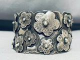 The Most Unique Native American Navajo Flower Sterling Silver Bracelet Cuff-Nativo Arts