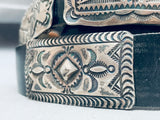 Vince Platero Vintage Native American Navajo Hand Tooled Sterling Silver Concho Belt-Nativo Arts