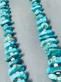 250 Grams Vintage Native American Navajo Heishi Kingman Turquoise Sterling Silver Necklace-Nativo Arts