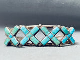 X Marks The Spot Vintage Native American Navajo Inlay Sterling Silver Bracelet-Nativo Arts