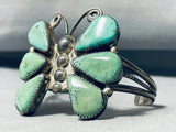 Tears Of Joy Turquoise Vintage Native American Navajo Butterfly Sterling Silver Bracelet-Nativo Arts