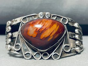 Fruit Jam Agate Vintage Native American Navajo Sterling Silver Bracelet-Nativo Arts