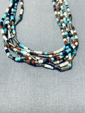 Very Intricate Vintage Native American Navajo Turquoise Heishi Sterling Silver Necklace-Nativo Arts