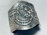 One Of The Most Detailed Vintage Sterling Silver Bracelet Cuff-Nativo Arts