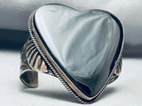 The Best Vintage Native American Navajo Onyx Sterling Silver Heart Bracelet-Nativo Arts