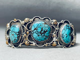 Rare Domed Spiderweb Turquoise Vintage Native American Navajo Sterling Silver Bracelet-Nativo Arts