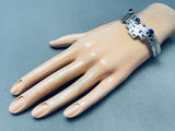 Lapis Pueblo Vintage Native American Navajo Sterling Silver Bracelet-Nativo Arts