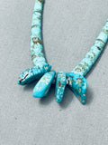 Very Old Vintage Native American Navajo Turquoise Heishi Sterling Silver Necklace Old-Nativo Arts