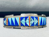 6.5 Inch Wrist Larry Martinez Vintage Native American Navajo Turquoise Sterling Silver Bracelet-Nativo Arts