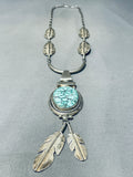 Important Vintage Ben Begaye Dry Creek Turquoise Sterling Silver Necklace-Nativo Arts