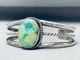 Beautiful Vintage Native American Navajo Green Turquoise Sterling Silver Bracelet-Nativo Arts