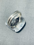 larson lee Native American Navajo Carico Lake Turquoise Sterling Silver Ring Signed Larson Lee-Nativo Arts