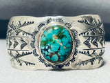 Absolutely Incredible Vintage Native American Navajo Green Turquoise Sterling Silver Bracelet-Nativo Arts
