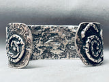 Heavy Vintage Native American Navajo Twirled Rope Sterling Silver Bracelet Cuff
