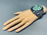 Edison Dixon Best Carico Lake Turquoise Vintage Native American Navajo Sterling Silver Bracelet-Nativo Arts