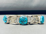 Gone Fishing!! Rare Vintage Native American Navajo Turquoise Sterling Silver Bracelet-Nativo Arts