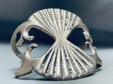 Heavy Butterfly Concho Vintage Native American Navajo Sterling Silver Thorn Bracelet-Nativo Arts