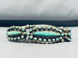 Dropdead Fabulous Vintage Native American Navajo Green Turquoise Sterling Silver Bracelet-Nativo Arts