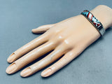 Unforgettable Vintage Blue Gem Turquoise Sterling Silver Signed Bracelet-Nativo Arts