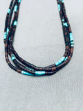 One Of The Best Vintage Navajo Turquoise Heishi Sterling Silver Necklace-Nativo Arts