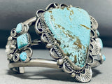 One Of The Most Unique Vintage Native American Navajo Turquoise Sterling Silver Bracelet-Nativo Arts