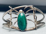 Big Green Spider Vintage Native American Navajo Sterling Silver Bracelet-Nativo Arts