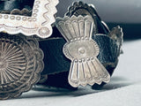 Hand Wrought Vintage Native American Navajo Sterling Silver Stamped Concho Belt-Nativo Arts
