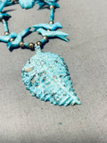 One Of The Best Ever Vintage Navajo Fetish Bird Turquoise Necklace-Nativo Arts