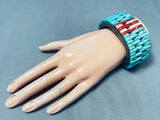 7-inch Wrist Best Southwest Turquoise Inlay Sterling Silver Bracelet