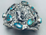One Of The Best Ever Vintage Native American Navajo Bisbee Turquoise Sterling Silver Bracelet-Nativo Arts
