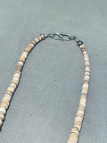 Native American Rare Vintage Santo Domingo Blue Gem Turquoise Shell Sterling Silver Necklace-Nativo Arts