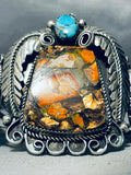 One Of The Most Unique Vintage Native American Navajo Agate Turquoise Sterling Silver Bracelet-Nativo Arts