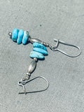 Fabulous Vintage Native American Navajo Blue Gem Stacked Silver Earrings-Nativo Arts