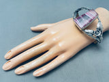 Botswana Purple Agate Vintage Southwest Sterling Silver Bracelet-Nativo Arts