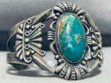 Ornate Vintage Native American Navajo Royston Turquoise Sterling Silver Bracelet-Nativo Arts