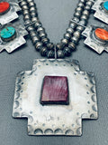 Most Beautiful Vintage Native American Navajo Cross Sterling Silver Squash Blossom Necklace-Nativo Arts