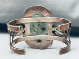 Very Rare 95 Gram Vintage Prehnite Sterling Silver Heavy Bracelet Cuff-Nativo Arts