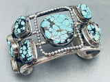 One Of The Best Vintage Native American Navajo #8 Turquoise Sterling Silver Bracelet-Nativo Arts