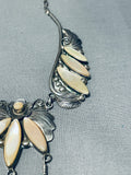 One Of The Most Fabulous Vintage Native American Navajo Pearl Sterling Silver Necklace-Nativo Arts