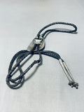 Amazing Vintage Native American Navajo Pilot Mountain Turquoise Sterling Silver Bolo-Nativo Arts