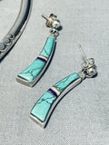 6 Inch Wrist Vintage Native American Navajo Turquoise Inlay Sterling Silver Necklace Bracelet-Nativo Arts
