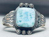 Sky Blue Stone Vintage Native American Navajo Sterling Silver Bracelet Cuff-Nativo Arts