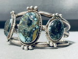 One Of The Best Vintage Native American Navajo Variscite Sterling Silver Bracelet-Nativo Arts