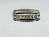 Important Vintage Native American Navajo 14k Gold Sterling Silver Ring-Nativo Arts